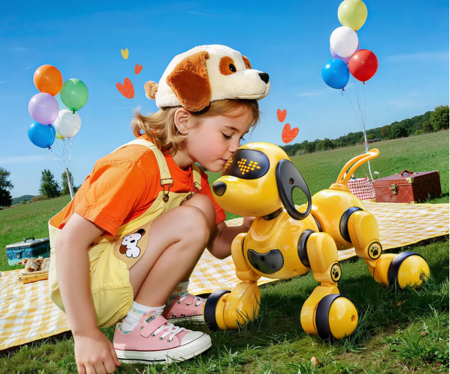 Робот Ruko 18011 RC Robot Dog Toy Color: White,Black,Yellow